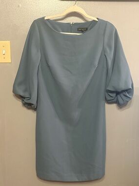 Banana Republic Dusty Blue Puff-Sleeve Mini Dress